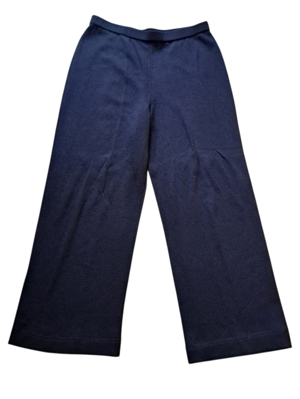 St. John Collection Santana Gorpcore Gothic Knit Wide Leg Pants Large Navy